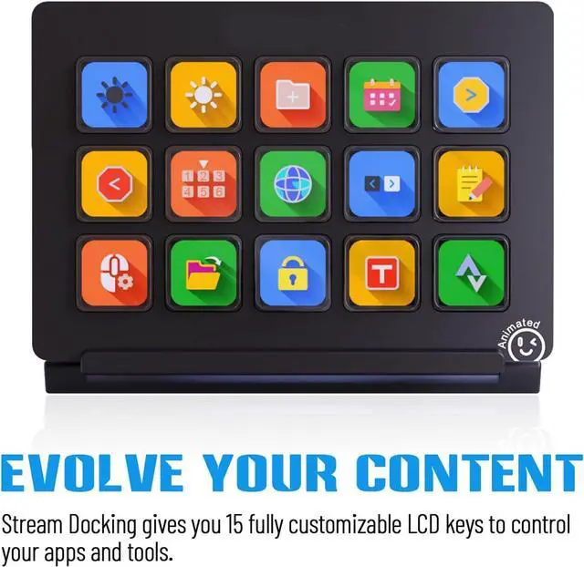 Alt view image 6 of 7 - SPONGL Stream Controller,Customizable 15Key Keyboards Stream Controller Deck for Live Broadcasting for Mutiple Apps for Content Creators