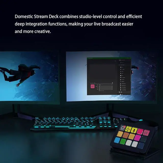 Alt view image 6 of 7 - TENYELE LCD Keyboard Dynamic Icons Macro Pad For Multiple Task Creators PC Compatible Live Broadcast Efficiency Tool Streaming Controller For Gamers