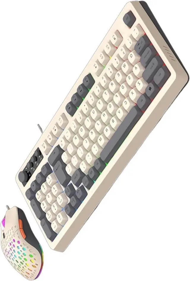 Main image of Ubxvamm Backlits Gaming Keyboard Mouse, Ergonomic USB Wire Keyboard USB Cable for PC Computer Wire Connection Keyboard