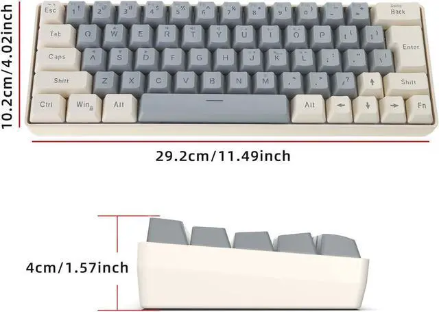 Alt view image 3 of 7 - GMBYLBY Gaming Mechanical Keyboard Blue Backlits 63 Key Corded Office Keyboard LED Gaming Keyboard for Computer Laptop