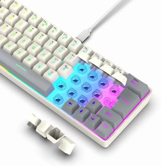 Alt view image 3 of 7 - our fave Gaming Mechanical Keyboard Blue Backlits 63 Corded Office Keyboard LED Gaming For Computer Laptop Office