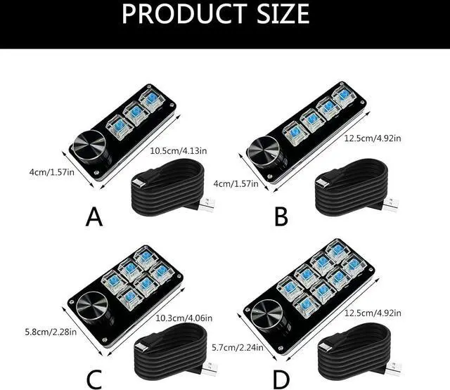 Alt view image 5 of 7 - Mllepjdh MultiFunction Programmable Macro Keypad With Mechanical Key Customs Setting For Gaming Editing Media Controls