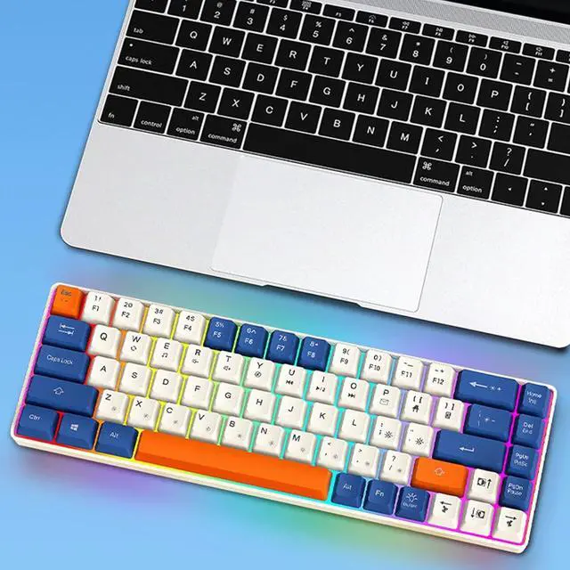 Alt view image 2 of 7 - ZIRANU 60% Mechanical Gaming Keyboard with Full Key Rollover Wire Keyboard for High Intensity Gaming Quiet Mechanical Keyboard