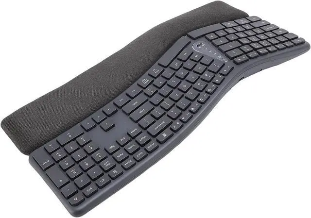 Alt view image 6 of 7 - ciciglow WL Ergonomic Keyboard, Split Keyboard with Cushioned Wrist Rest, Nature Typing, BT and 2.4G USB C Connectivity, Compatible with for 98 Me 2000 7 8 10