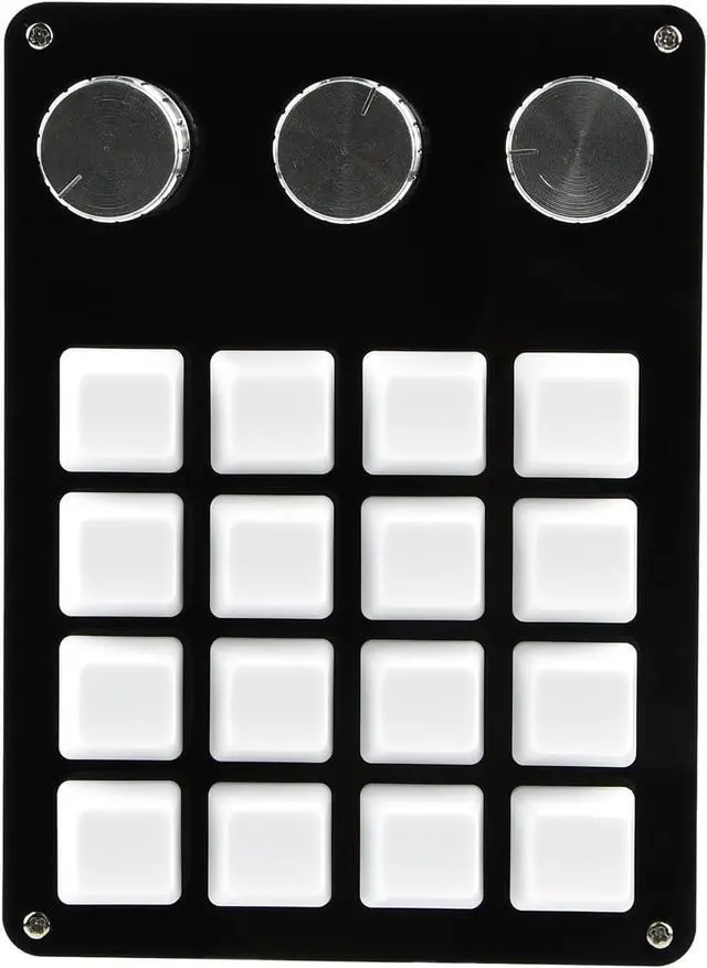 Alt view image 5 of 7 - Azxcvbnm - 12 keys RGB keyboard, 2 buttons, portable keyboard with programmable buttons, 16 keys, 3 buttons, gaming editing efficiency