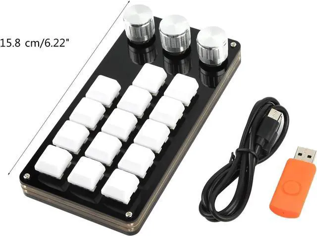 Alt view image 6 of 7 - 14 Keys Keyboard Macropad with 3 Knob Programming Keypad for Gaming Video Editing and Programmable Keypad