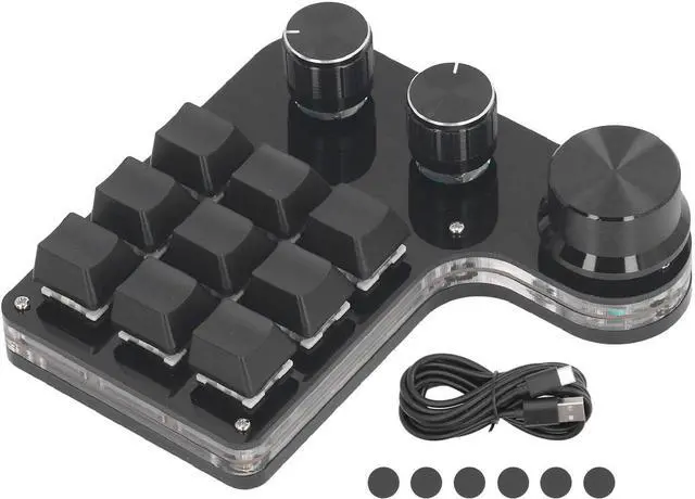 Alt view image 5 of 7 - Mini Keypad, 9 Key Mini Programmable Keypad RGB LED Mechanical Keyboard Gaming Keypad with USB C Cable & RGB LED Light, Valve