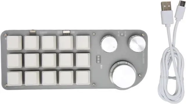 Alt view image 7 of 7 - 15 Keys 3 Knobs Macro Programmable Keyboard, 2 Modes One Handed Macro Mechanical Keyboard, RGB BT Plug and Play Multifunctional Mini Gaming Keypads, Gaming Keyboards