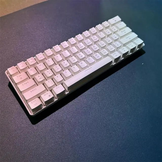 Alt view image 7 of 7 - jiingekk V900 61 Key Small Keyboard For Gamers And Typists With Customizable Color Lighting Two-color Keycaps