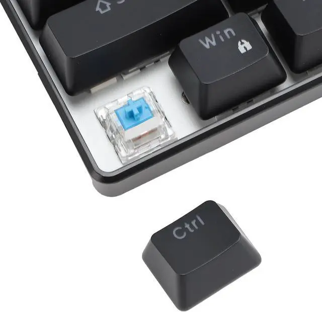 Alt view image 2 of 7 - V800 Mechanical Gaming Keyboard, Wired 68 Key with Blue Switch, Pluggable Shaft, Backlit, Multi System Compatibility, Portable Design