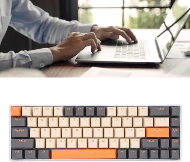 Alt view image 3 of 7 - Best 68 Keys RGB Backlit Red Switch Keyboard, 3 Modes BT3.0 5.0 Type C Wired, 3000mAh, for Computer, iOS Wins XP with Strong Compatibility