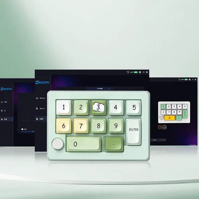 Alt view image 6 of 7 - 12 Key Programmable Keypad with Lighting Mechanical Keyboard 2.4Ghz 3Modes for Gamers Programmers