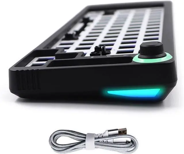 Alt view image 7 of 7 - LK67/KF068 Hot Swappable Mechanical Keyboard Kits Single Modes 3/5Pin Switches Knob Keyboard Mechanical Keyboard