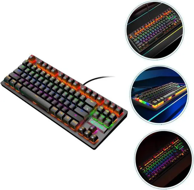 Alt view image 2 of 7 - Mipcase Mechanical Keyboard USB Cable Tkl Coiled Keyboard for Gaming Laptop and Office