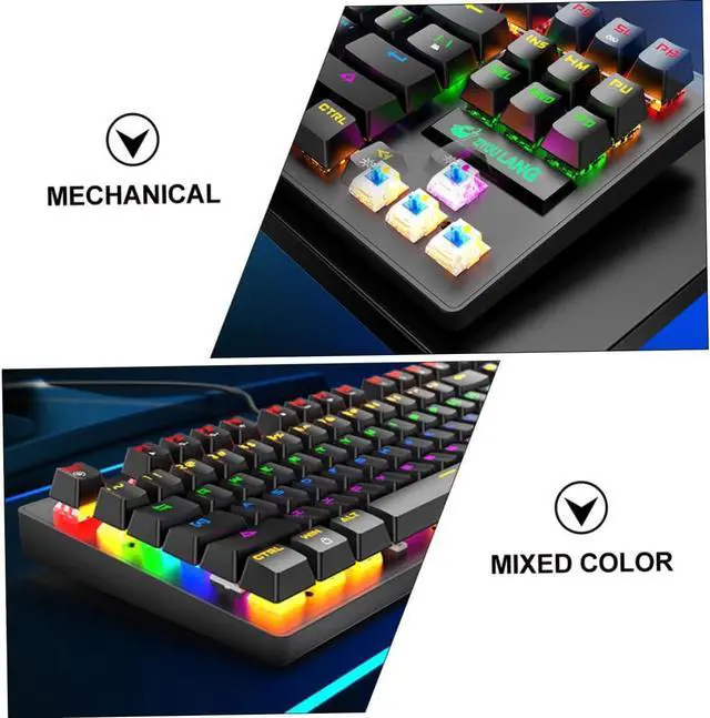 Alt view image 3 of 7 - Mipcase Mechanical Keyboard USB Cable Tkl Coiled Keyboard for Gaming Laptop and Office