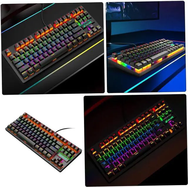 Alt view image 5 of 7 - Mipcase Mechanical Keyboard USB Cable Tkl Coiled Keyboard for Gaming Laptop and Office