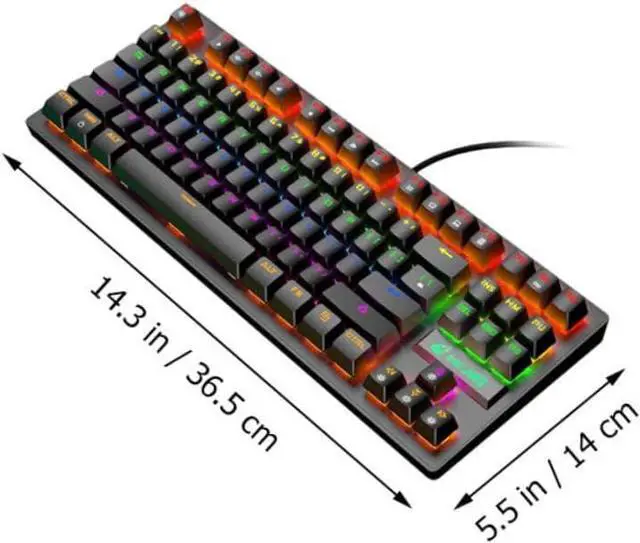 Alt view image 7 of 7 - Mipcase Mechanical Keyboard USB Cable Tkl Coiled Keyboard for Gaming Laptop and Office