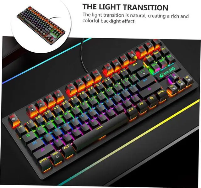 Alt view image 6 of 7 - Mipcase Mechanical Keyboard USB Cable Tkl Coiled Keyboard for Gaming Laptop and Office