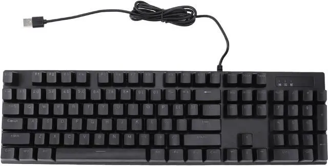Main image of Wired Mechanical Keyboard, 104 Keys Blue Switch, 8 Backlight Modes, USB 2.0 Interface, Ergonomic Design for Gaming and Office, Fast Response, Crisp Sound, Support Multi System