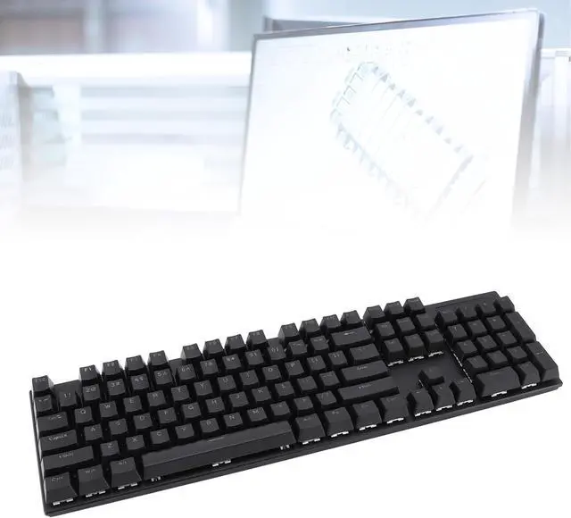 Alt view image 4 of 7 - Wired Mechanical Keyboard, 104 Keys Blue Switch, 8 Backlight Modes, USB 2.0 Interface, Ergonomic Design for Gaming and Office, Fast Response, Crisp Sound, Support Multi System