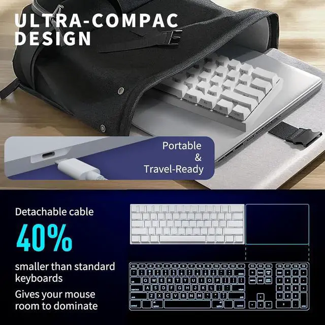 Alt view image 5 of 6 - Mini 60% Mechanical Gaming Keyboard Wired, YK61 Hall Effect Magnetic Switch, Adjustable Actuation Rapid Trigger Mode, 8K Hz Polling Rate, Hot-Swap, 61 Keys RGB Backlit Side Printed PBT Keycaps (White)