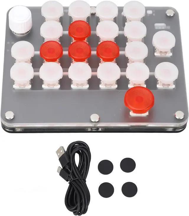 Main image of 21 Keys Programmable Keyboard Knob Red Axis USB C BT Connection One Handed Macro Mechanical Keyboard Black Myth Wukong