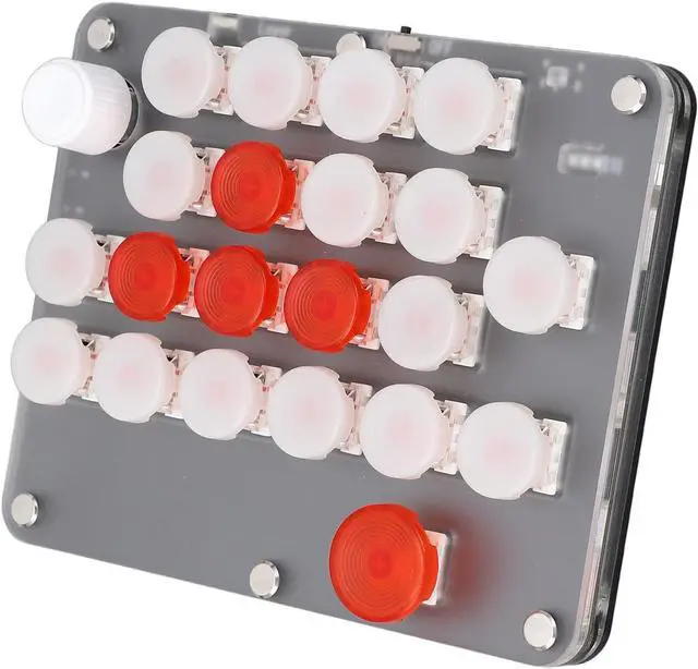 Alt view image 3 of 7 - 21 Keys Programmable Keyboard Knob Red Axis USB C BT Connection One Handed Macro Mechanical Keyboard Black Myth Wukong