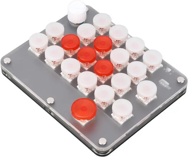 Alt view image 4 of 7 - 21 Keys Programmable Keyboard Knob Red Axis USB C BT Connection One Handed Macro Mechanical Keyboard Black Myth Wukong