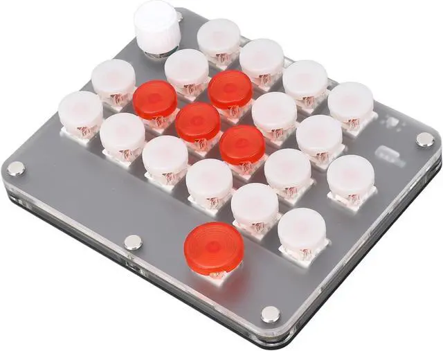 Alt view image 6 of 7 - 21 Keys Programmable Keyboard Knob Red Axis USB C BT Connection One Handed Macro Mechanical Keyboard Black Myth Wukong