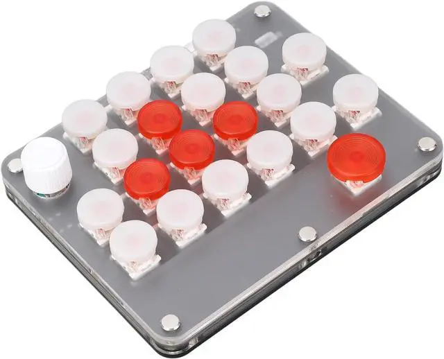 Alt view image 7 of 7 - 21 Keys Programmable Keyboard Knob Red Axis USB C BT Connection One Handed Macro Mechanical Keyboard Black Myth Wukong