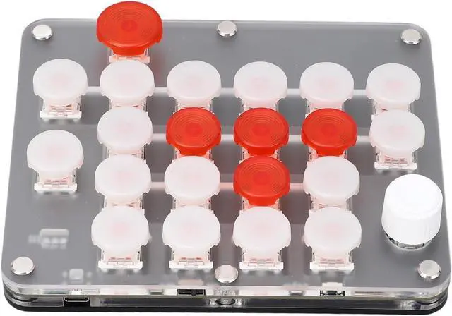 Alt view image 5 of 7 - 21 Keys Programmable Keyboard Knob Red Axis USB C BT Connection One Handed Macro Mechanical Keyboard Black Myth Wukong