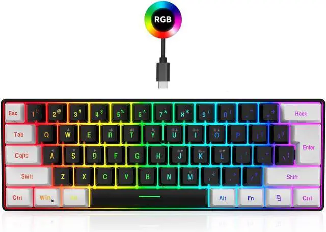 Alt view image 7 of 7 - Rooyar Plugs and Play Wire Keyboard and Set with Comfortable Keystrokes Clear Characters for Gamers Office Workers Use