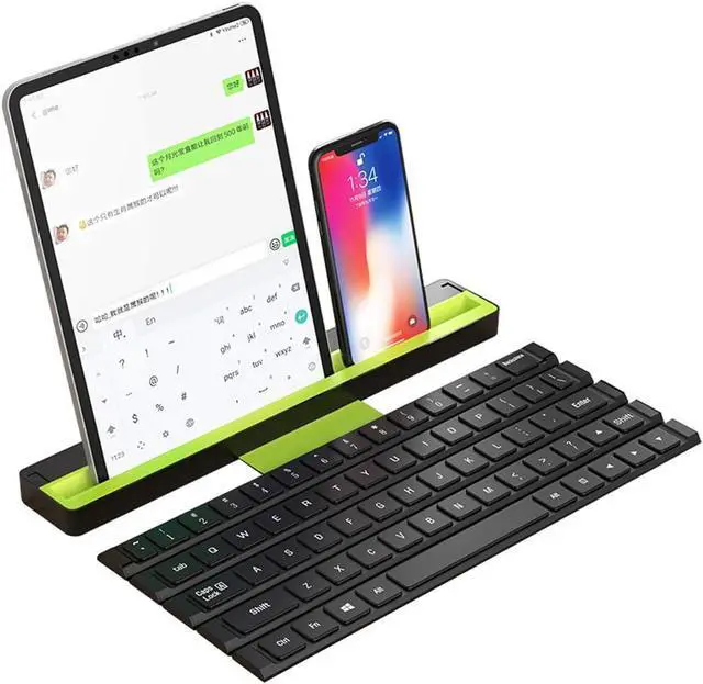 Main image of L Ultra-Thin Wireless Folding Keyboard with Smart Case and Universal Kickstand Scissor-Switch Technology Perfect for Travel Or Business Trip Etc