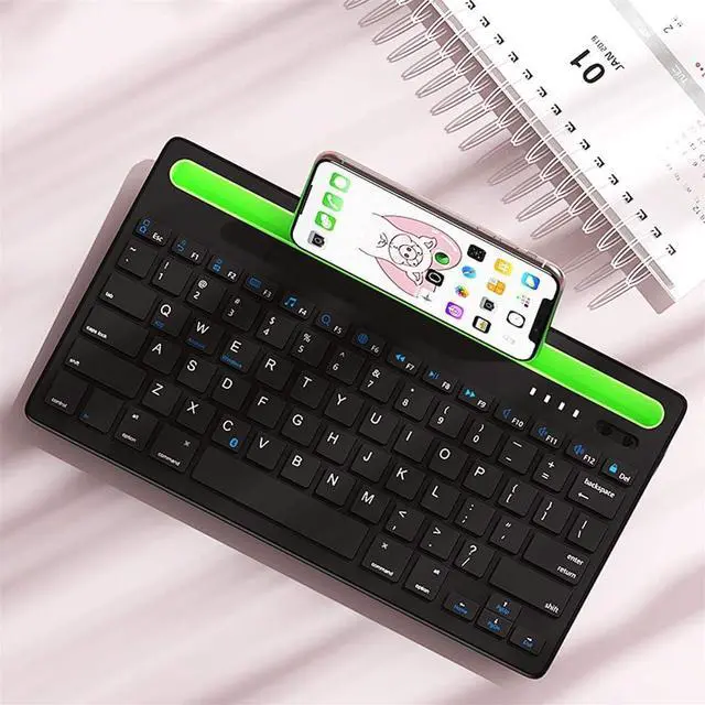 Alt view image 4 of 7 - L Ultra-Thin Wireless Folding Keyboard with Smart Case and Universal Kickstand Scissor-Switch Technology Perfect for Travel Or Business Trip Etc