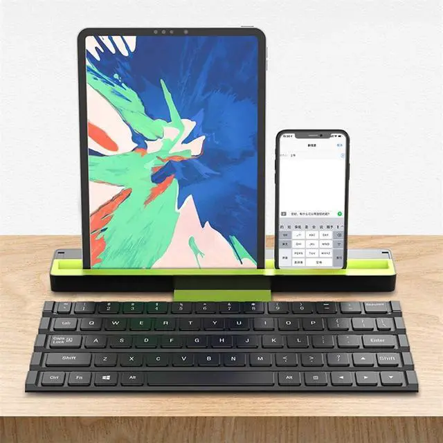Alt view image 3 of 7 - L Ultra-Thin Wireless Folding Keyboard with Smart Case and Universal Kickstand Scissor-Switch Technology Perfect for Travel Or Business Trip Etc