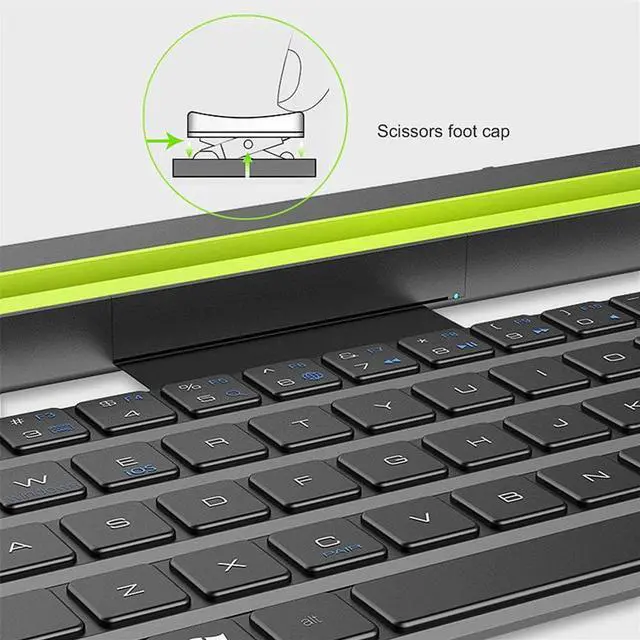 Alt view image 6 of 7 - L Ultra-Thin Wireless Folding Keyboard with Smart Case and Universal Kickstand Scissor-Switch Technology Perfect for Travel Or Business Trip Etc