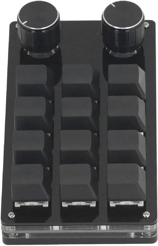 Alt view image 6 of 7 - Macro Mechanical Gaming Keyboard 12 Keys 2 Knobs Programmable Wired Keyboard with Red Switch for Windows Linux OS X for Office Gaming Music Media Industrial Control ABS Acrylic