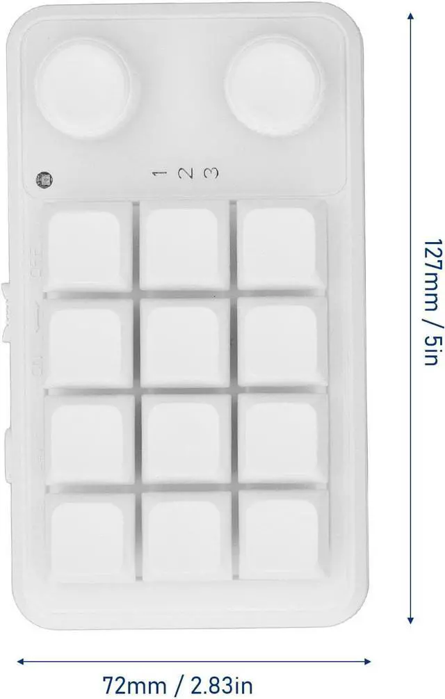 Alt view image 5 of 7 - Lybunair 12 Key Mechanical Keyboard with 2 Knobs, 3 Modes, Programmable Blue Switch Keypad for Gaming, Office, Music - White