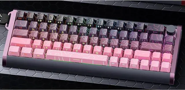 Alt view image 2 of 7 - MOLGRIA x SKYLOONG 60% Aluminum Gaming Keyboard, GK68 HE USB Wired Magnetic-Switch RGB Backlit Mechanical Keyboards with South-Facing Print Contour Line Keycap and Knob Multi-Layer Gasket (Blackberry)