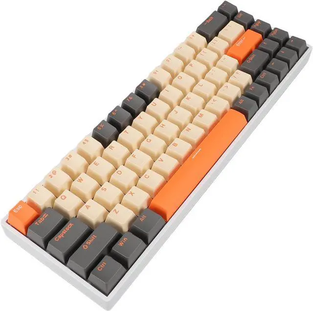 Alt view image 3 of 7 - 60% Mechanical Gaming Keyboard, 68 Key RGB Backlit, Ergonomic Design, Type C Wired, Red Switch, for USB Port Devices