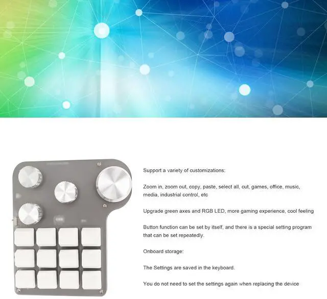 Alt view image 3 of 7 - Blue Switch Keyboard, Customizable RGB Lighting Gaming KeyPad, 3 Connectivity Options, for Gaming Music Office Tasks