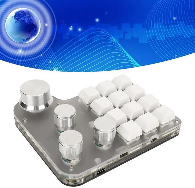 Alt view image 6 of 7 - Blue Switch Keyboard, Customizable RGB Lighting Gaming KeyPad, 3 Connectivity Options, for Gaming Music Office Tasks