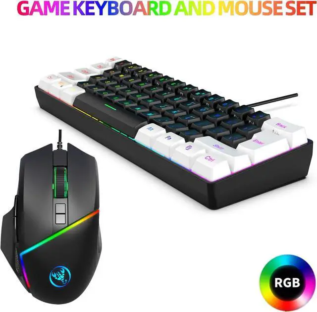 Alt view image 4 of 7 - Rooyar Plugs and Play Wire Keyboard and Set with Comfortable Keystrokes Clear Characters for Gamers Office Workers Use