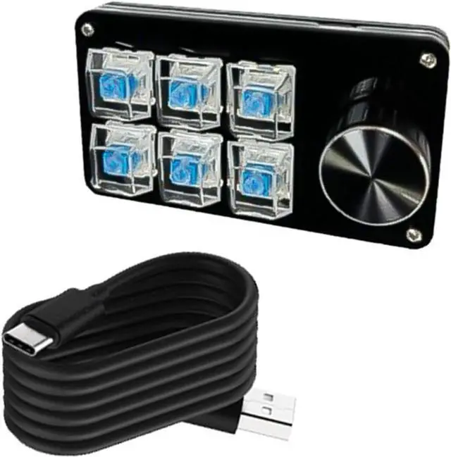 Alt view image 4 of 7 - Mllepjdh MultiFunction Programmable Macro Keypad With Mechanical Key Customs Setting For Gaming Editing Media Controls