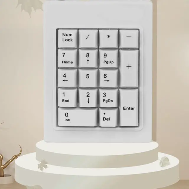 Alt view image 5 of 7 - 18 Key Mechanical Numeric Keypad, USB Number Pad with Skid Pads, Splashproof, Key for Laptop Desktop PC, Business Industrial Use