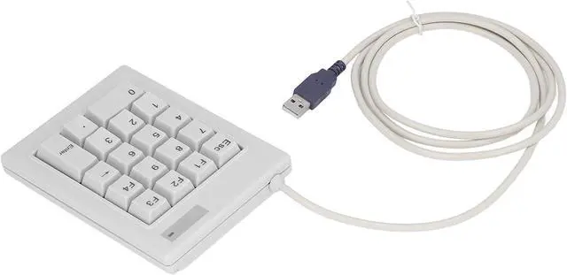 Alt view image 7 of 7 - 18 Key Mechanical Numeric Keypad, USB Number Pad with Skid Pads, Splashproof, Key for Laptop Desktop PC, Business Industrial Use