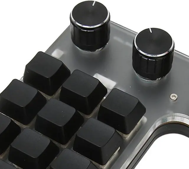 Alt view image 2 of 7 - HOHXFYP Mini Mechanical Gaming Keyboard, 12 Key 3 Knob One Handed Mechanical Gaming Keyboard, Waterproof Macro Mechanical Gaming Keyboard(BT-A)