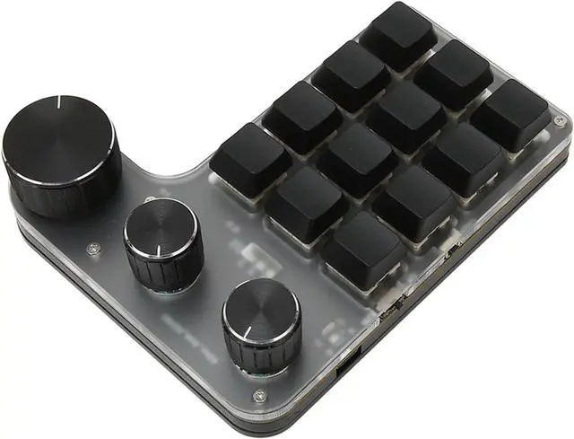 Alt view image 5 of 7 - HOHXFYP Mini Mechanical Gaming Keyboard, 12 Key 3 Knob One Handed Mechanical Gaming Keyboard, Waterproof Macro Mechanical Gaming Keyboard(BT-A)