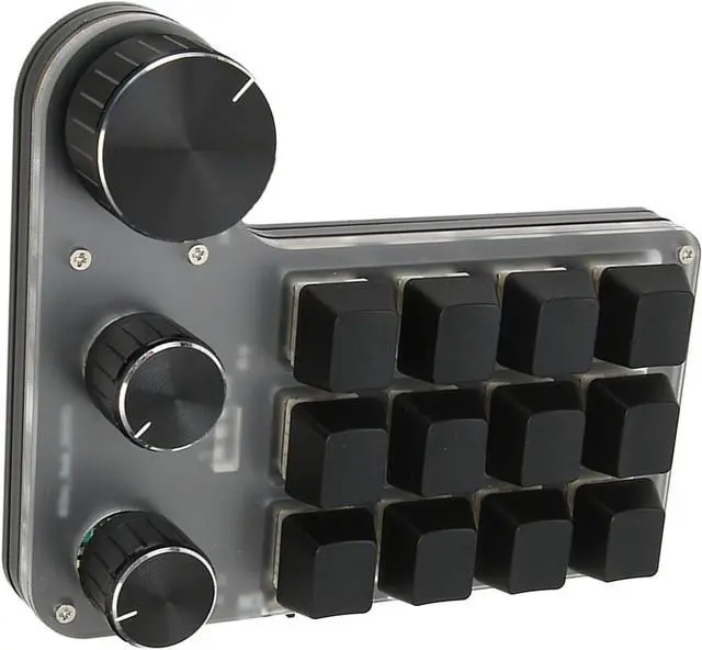 Alt view image 4 of 7 - 12 Key 3 Knob Custom Mechanical Keyboard, Red, Ergonomic Layout for Gaming and Office Use, Compatible with Multiple OS (Wireless BT(Inbuilt Battery Included))