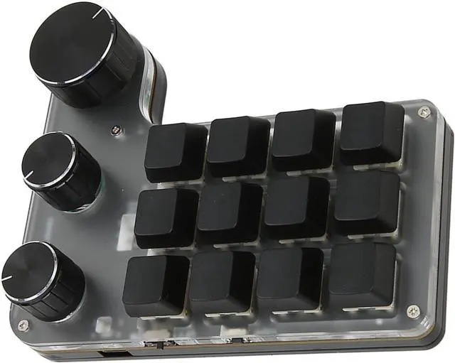 Alt view image 7 of 7 - 12 Key 3 Knob Custom Mechanical Keyboard, Red, Ergonomic Layout for Gaming and Office Use, Compatible with Multiple OS (Wireless BT(Inbuilt Battery Included))